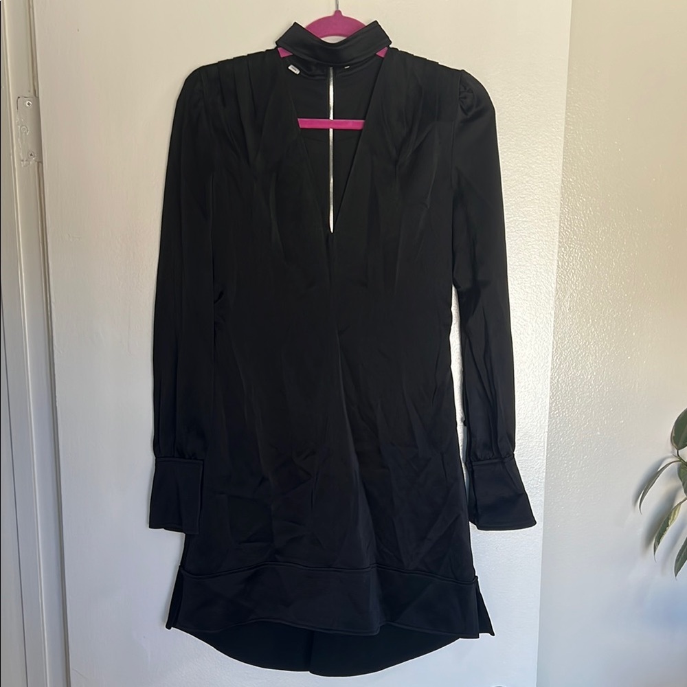 A.L.C. Garrison Black V-Neck Choker Dress Size 6